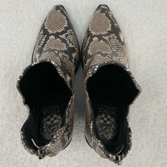 Vince Camuto Vp-Bibestie size 6.5M Ankle Bootie Snakeskin Pointed Toe Mob Wife - Picture 10 of 15